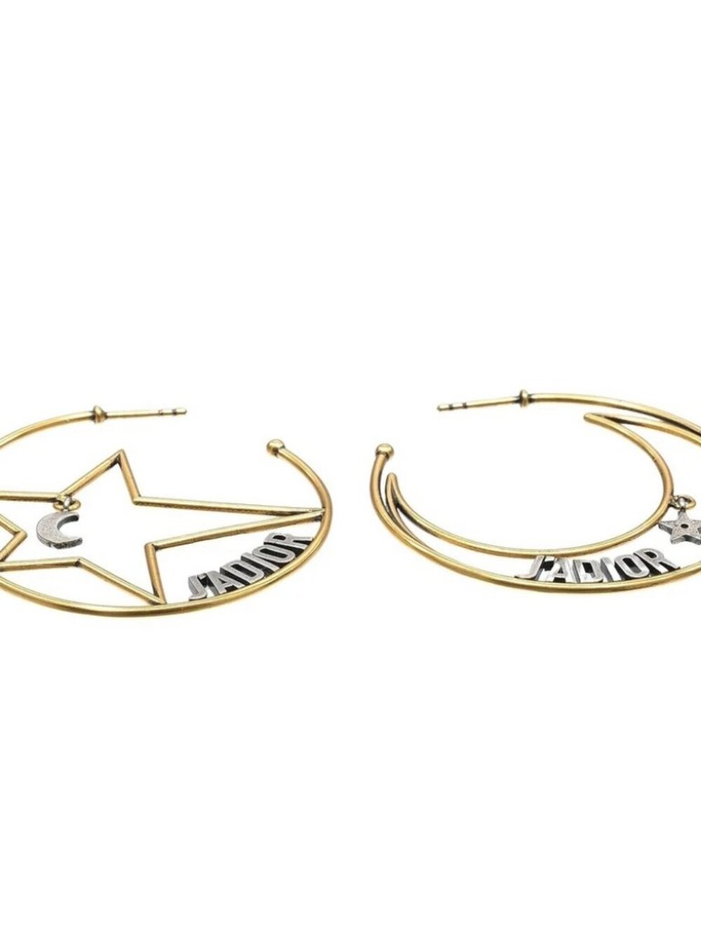 Dior Moon & Star J'ADIOR Hoops Piercing Plated Gold 7.5g Women - Picture 4 of 6